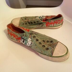Ed Hardy Green Canvas Sneakers